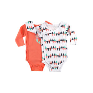 pink or blue romper 2-pack orange/wit