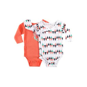 pink or blue romper 2-pack orange/wit