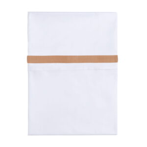 Wieglaken geweven bies caramel/wit