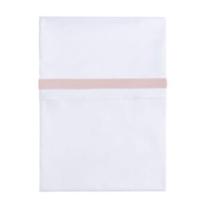 Ledikantlaken geweven bies oud roze/wit