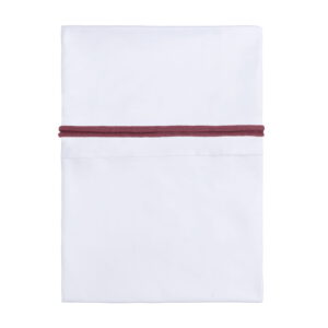 Ledikantlaken gebreide bies stone red/wit