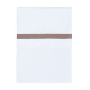 Ledikantlaken geweven bies clay/wit
