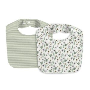 Alvi ® Slabbetje 2-pack Petit Fleurs groen/wit