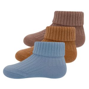 Ewers Babysokjes Rib met Envelope 3-Pack Blauw-toffee-Oakle