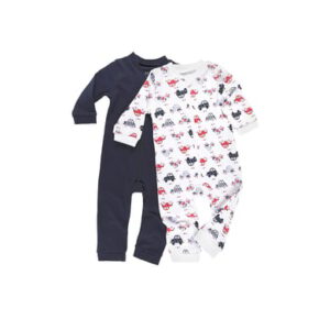 pink or blue 2-pack slaap overall blauw/wit