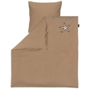 Alvi ® Beddengoed Zeesterren taupe/wit 80 x 80 cm