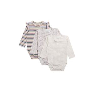 Hust & Claire lange mouw rompertje Blauw White sand 3-pack