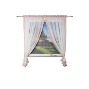 Be Be ’s Collection Gordijnlus Sjaal 2-delig 3D Vlinder Roze 100×170 cm