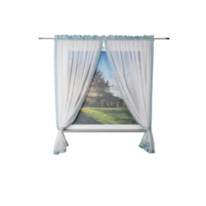 Be Be ’s Collection Gordijnlus Sjaal 2-delig 3D Vlinder Mint 100×170 cm
