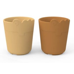 Done by Deer ™ Drinkbeker Kiddish 2-Pack Croco Mosterdgeel