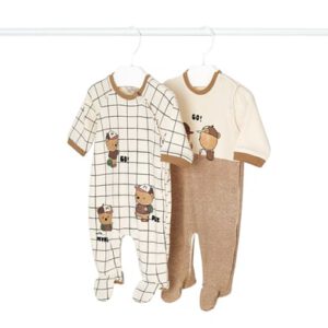 Mayoral 2 pack slaapoverall beige