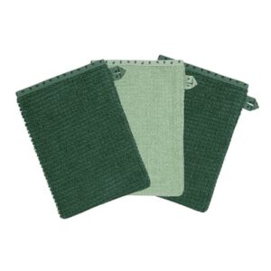 WÖRNER SÜDFROTTIER Washandje Thuis groen Set van 3 15 x 21 cm