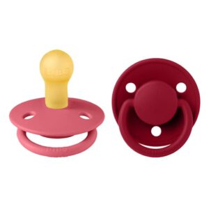 BIBS® Fopspeen De Lux Coral/Ruby 0-6 maanden, 2 stuks.