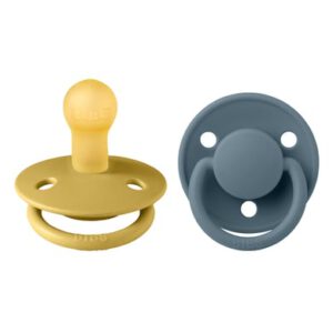 BIBS® Fopspeen De Lux Mustard/ Petrol 0-6 maanden, 2 stuks.