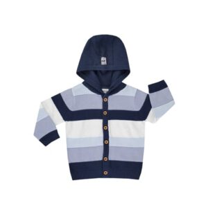 JACKY Gebreid vest met capuchon SPACE JOURNEY gekruld