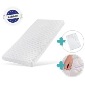 Kids Collective Kindermatras 60×120 / 80×180 cm met wasbare hoes wit met hoeslaken