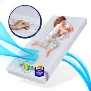 Kids Collective SMART kindermatras, babymatras 80×160 80×180 cm met afneembare hoes wit