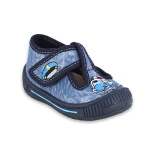 Beck pantoffels politie auto blauw