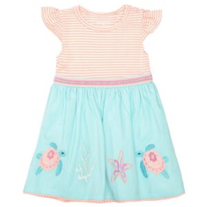 STACCATO jurk neon papaya gestreept
