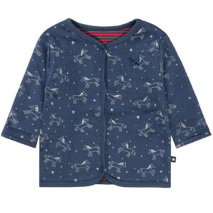 STACCATO Girl s omkeerbaar jack soft met marine patroon