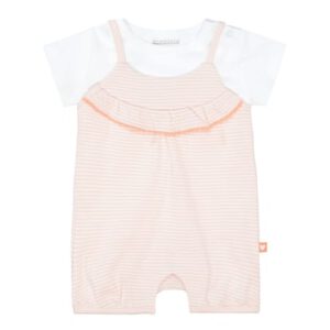 STACCATO romper+Shirt zacht peach gestreept