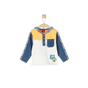 s.Oliver Boys Shirt met lange mouwen en capuchon ecru melange
