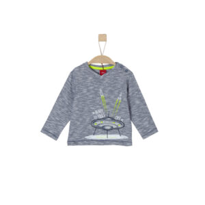 s.Oliver Boys Shirt met lange mouwen donkerblauw melange