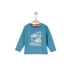 s.Oliver Boys T-shirt met lange mouwen met turquoise strepen