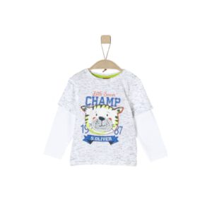 s.Oliver Boys Shirt met lange mouwen wit melange