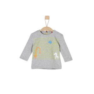 s.Oliver Boys Shirt met lange mouwen lichtgrijs melange