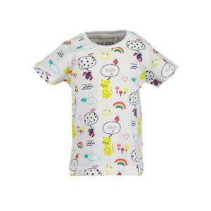 BLUE SEVEN Girls T-Shirt wit Regenboog