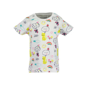 BLUE SEVEN Girls T-Shirt wit Regenboog