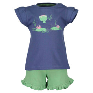 BLUE SEVEN Girls Set van 2 T-shirt + Shorts jeans blauw