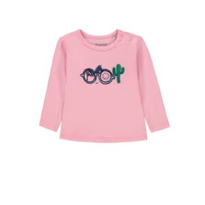 KANZ Girls Shirt met lange mouwen, lila zakje roos…