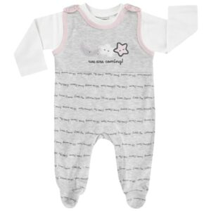 JACKY romperset WELCOME grijs-melange / wit