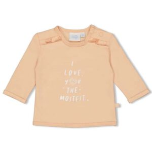 Feetje longsleeve I Love You Heart s peach