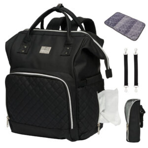 NanaBeebi 2.0 Leren Luiertas – Black (Mimmti)
