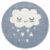 LIVONE Vloerkleed Kids love Rugs CLOUD Rond balu/wit