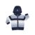 JACKY Gebreid vest met capuchon SPACE JOURNEY gekruld